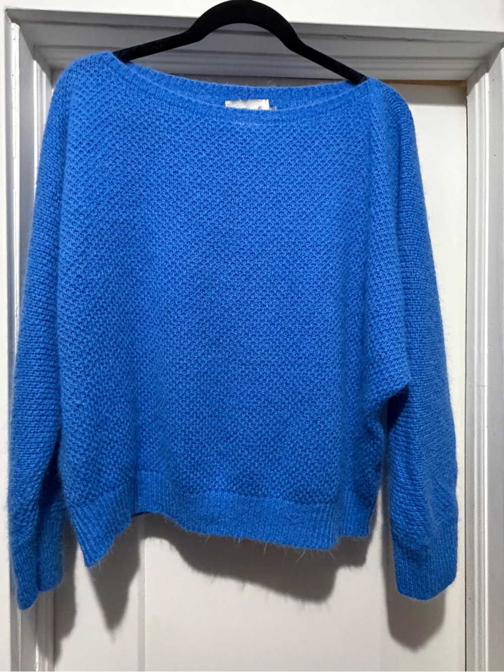 FRNCH Bright Blue Textured Crewneck Sweater